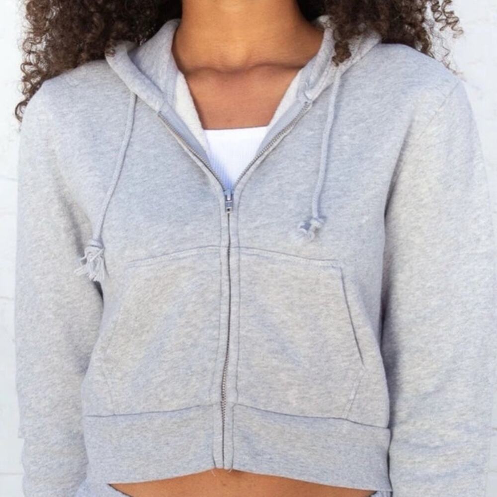 Brandy Melville John Galt Gray Crystal Hoodie one size